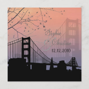 Sonnenuntergang am Goldenen Tor/Hochzeitsfeier Einladung