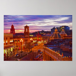 Sonnenuntergang am Kansas City Plaza Lights Poster