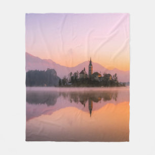 Sonnenuntergang am Kirchensee Fleecedecke
