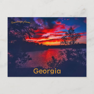 Sonnenuntergang am Lanier Georgia-See Postkarte