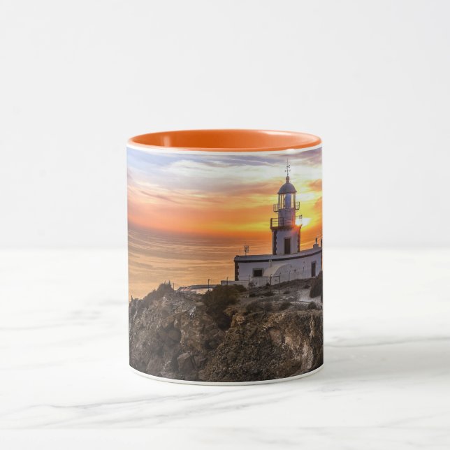 Sonnenuntergang am Leuchtturm Tasse (Zentrum)