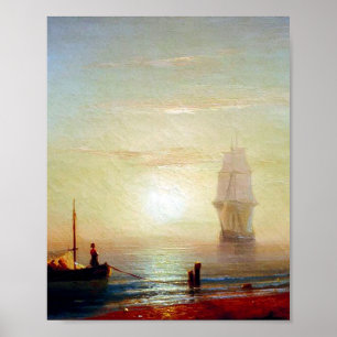 Sonnenuntergang am Meer durch Ivan Aivazovsky Poster