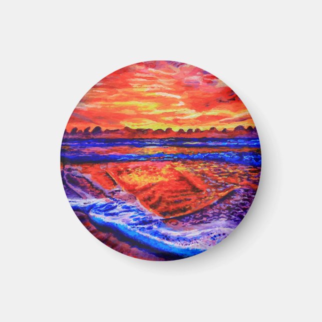 Sonnenuntergang am Meer - Magnet - Kunst (Vorne)
