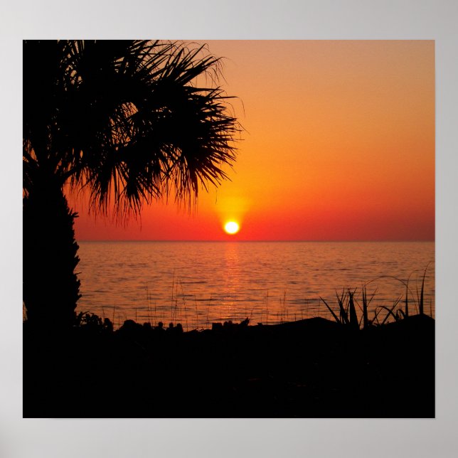 Sonnenuntergang am Meer Poster (Vorne)