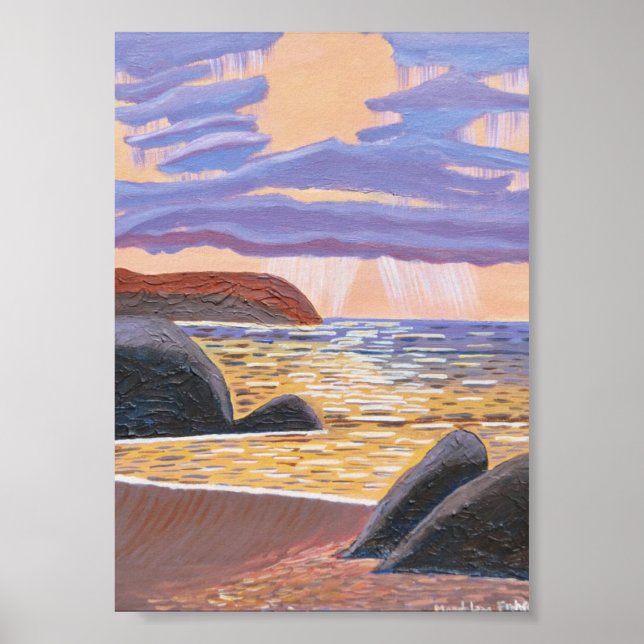 Sonnenuntergang am Meer Poster (Vorne)