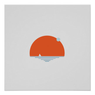 Sonnenuntergang am Meer Poster