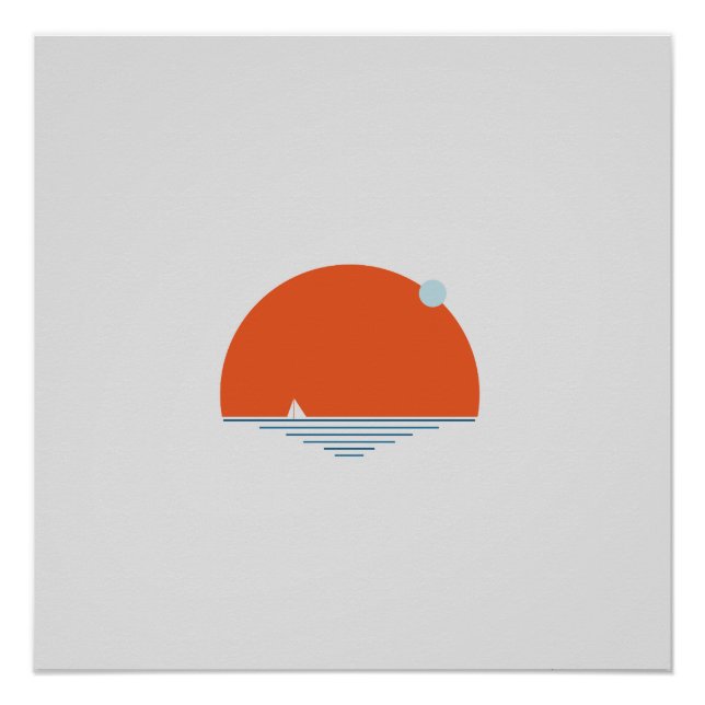 Sonnenuntergang am Meer Poster (Vorderseite)