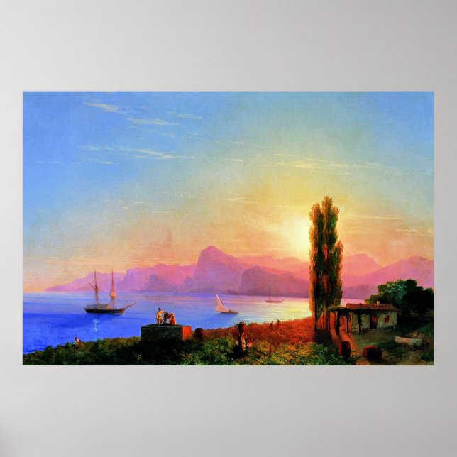 Sonnenuntergang am Meer, schöne Kunst von Ivan Aiv Poster (Vorne)