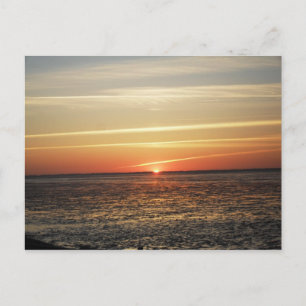 Sonnenuntergang am Meer Watt Ebbe Postkarte