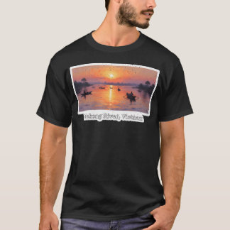 Sonnenuntergang am Mekong-Fluss Vietnam Reise T-Shirt