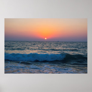 Sonnenuntergang am Mittelmeer Israel. Poster