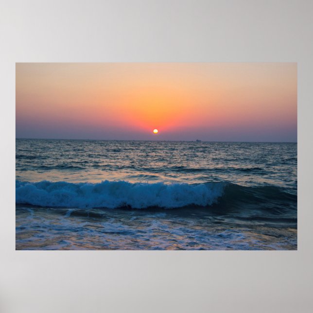 Sonnenuntergang am Mittelmeer Israel. Poster (Vorne)