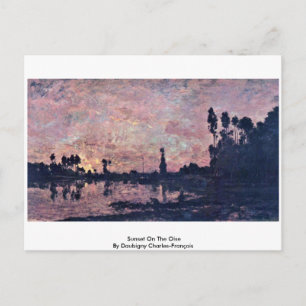 Sonnenuntergang am Oise von Daubigny Charles-Franç Postkarte