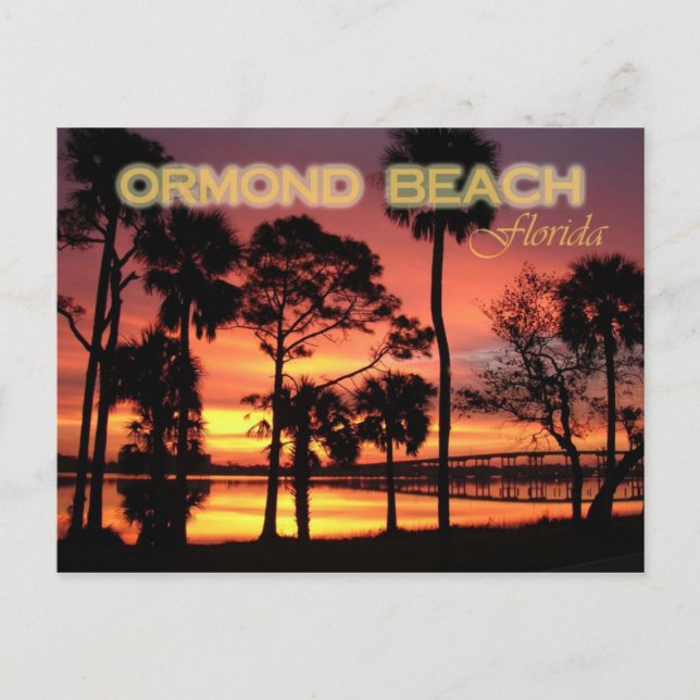 Sonnenuntergang am Ormond, Florida Postkarte (Vorderseite)