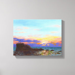 Sonnenuntergang am Perranporischen Strand Leinwanddruck