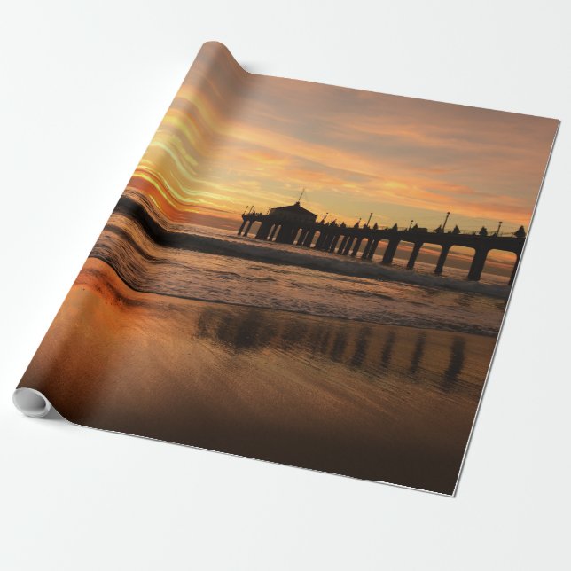 Sonnenuntergang am Pier Geschenkpapier (Ungerollt)