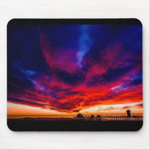 Sonnenuntergang am Pier, Huntington Beach, CA Mousepad