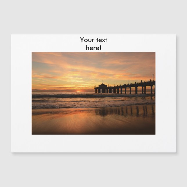 Sonnenuntergang am Pier Magnetkarte (Vorderseite)