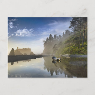 Sonnenuntergang am Ruby Beach, Olympic National Pa Postkarte