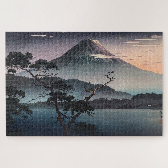 Sonnenuntergang am Saiko See bei Tsuchiya Koitsu Puzzle (Horizontal)