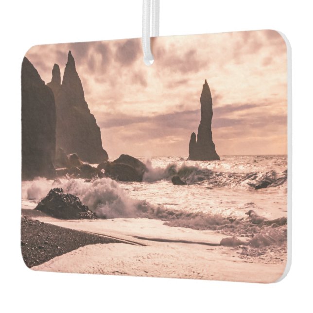 Sonnenuntergang am schwarzen Sandstrand Reynisfjar Autolufterfrischer (Links)