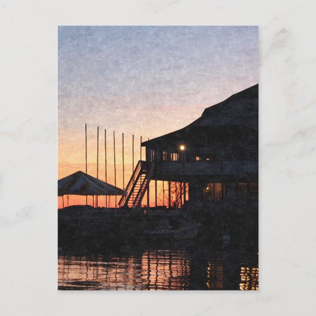 Sonnenuntergang am See Kingston, Ontario, bei Dämm Postkarte (Vorderseite)