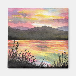 Sonnenuntergang am See Magnet