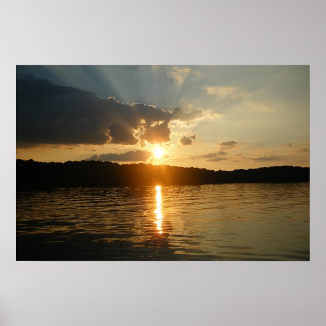 Sonnenuntergang am See Poster (Vorne)