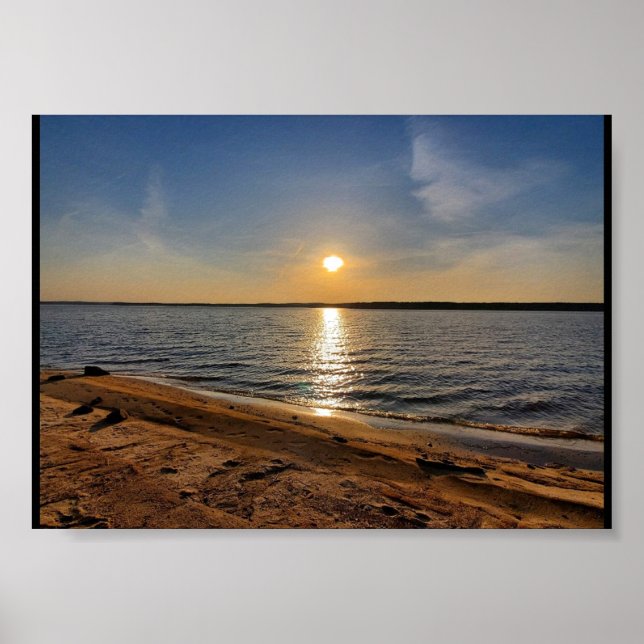 Sonnenuntergang am See Poster (Vorne)