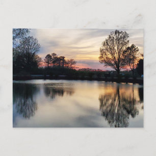 Sonnenuntergang am See Postkarte