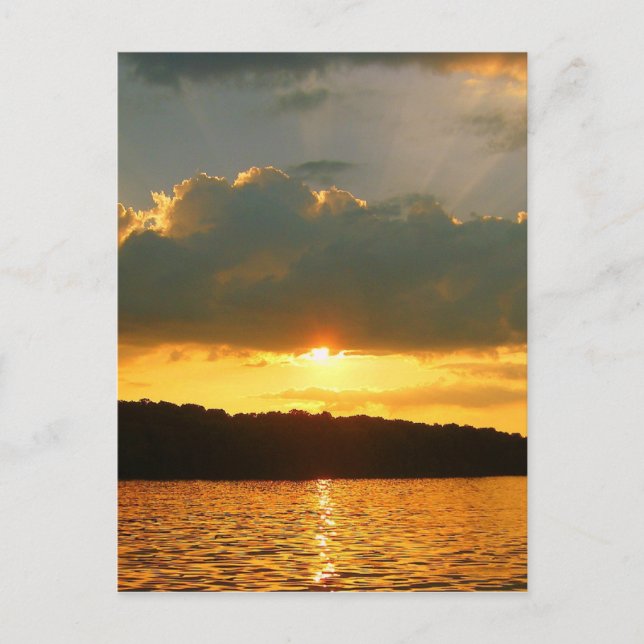 Sonnenuntergang am See Postkarte (Vorderseite)