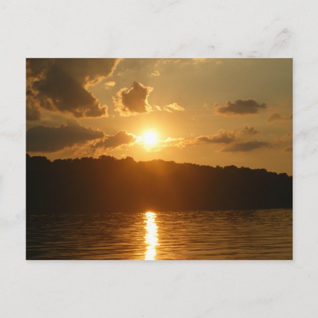 Sonnenuntergang am See Postkarte (Vorderseite)