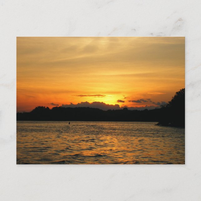 Sonnenuntergang am See Postkarte (Vorderseite)