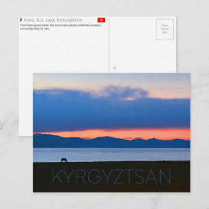 Sonnenuntergang am Song-Kul-See, Kirgisistan Reise Postkarte