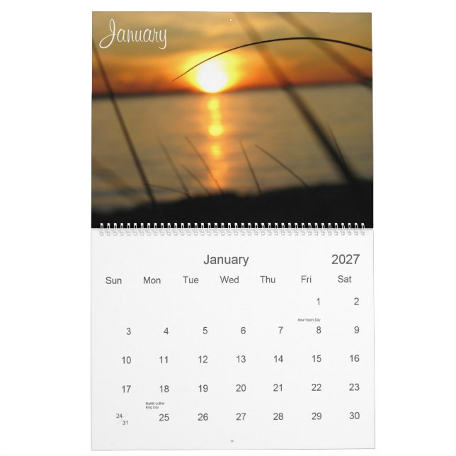 Sonnenuntergang am Strand 2010 Kalender (Jan 2027)