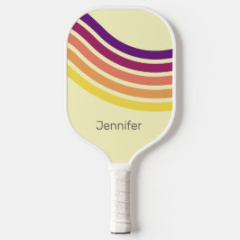 Sonnenuntergang am Strand Abstrakte Wavy Lines Pickleball Schläger