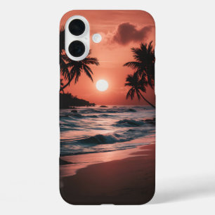 Sonnenuntergang am Strand iPhone 16 Plus Hülle
