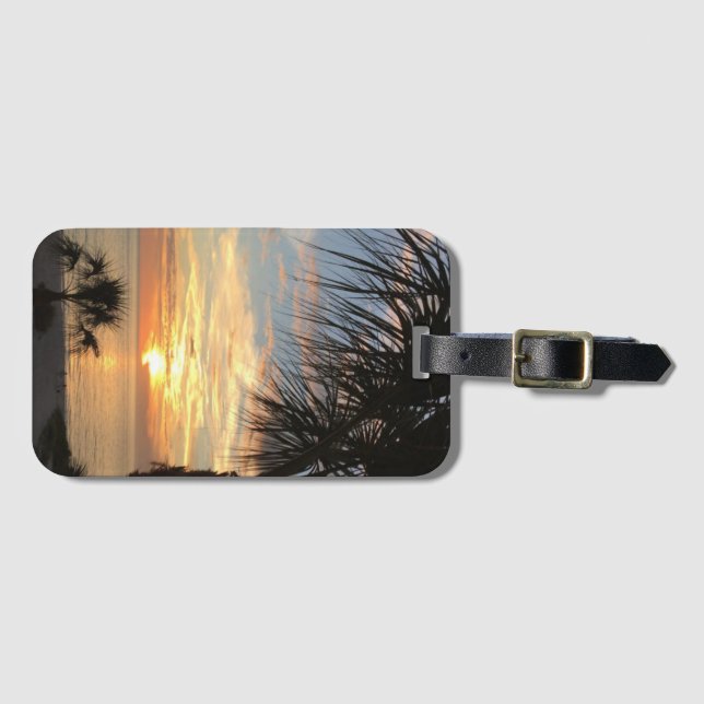 Sonnenuntergang am Strand Gepäckanhänger (Vorderseite (Horizontal))