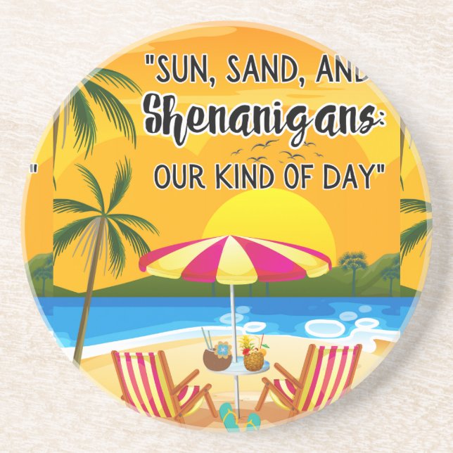 Sonnenuntergang am Strand Getränkeuntersetzer (Vorne)