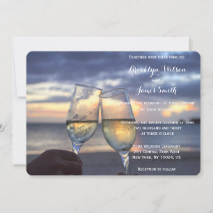 Sonnenuntergang am Strand Hochzeit Einladung