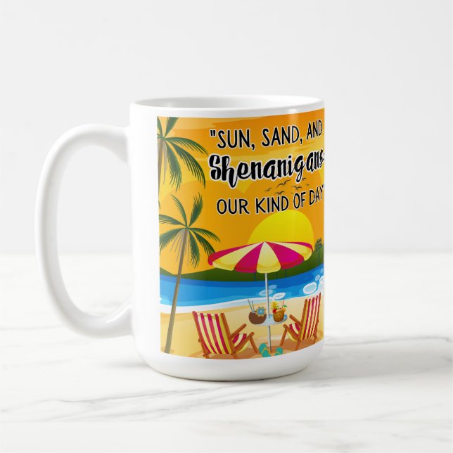 Sonnenuntergang am Strand Kaffeetasse (Links)
