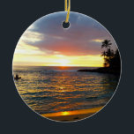 Sonnenuntergang am Strand Keramik Ornament<br><div class="desc">.</div>