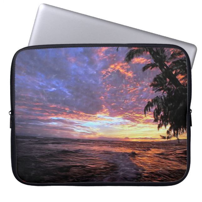 Sonnenuntergang am Strand Laptopschutzhülle (Vorderseite)