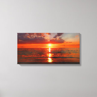 Sonnenuntergang am Strand Leinwanddruck
