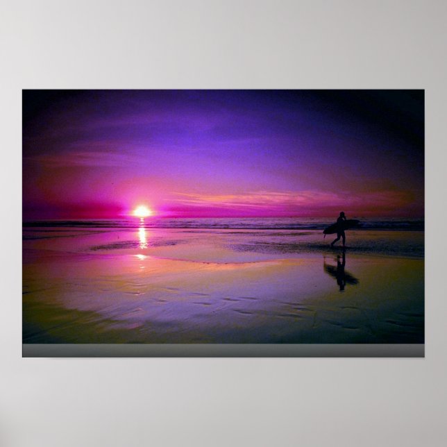 Sonnenuntergang am Strand Poster (Vorne)