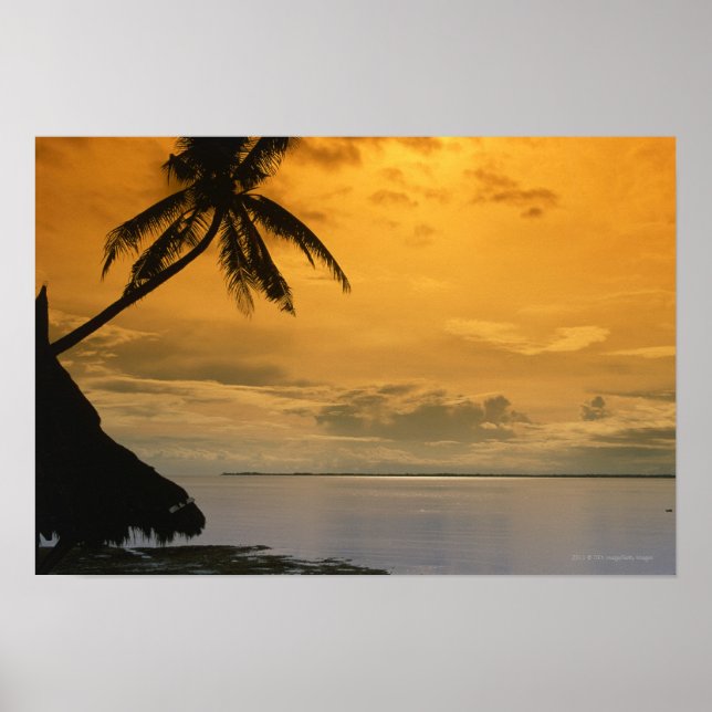 Sonnenuntergang am Strand Poster (Vorne)