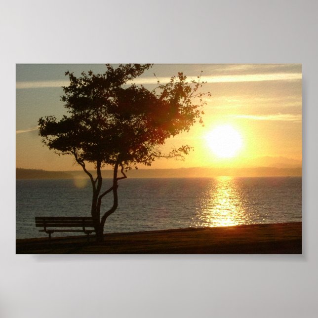 Sonnenuntergang am Strand Poster (Vorne)