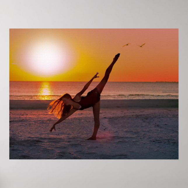 Sonnenuntergang am Strand Poster (Vorne)