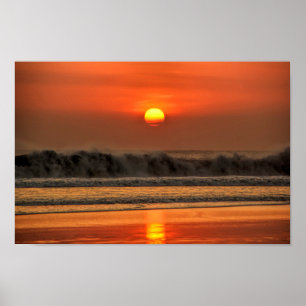 Sonnenuntergang am Strand Poster