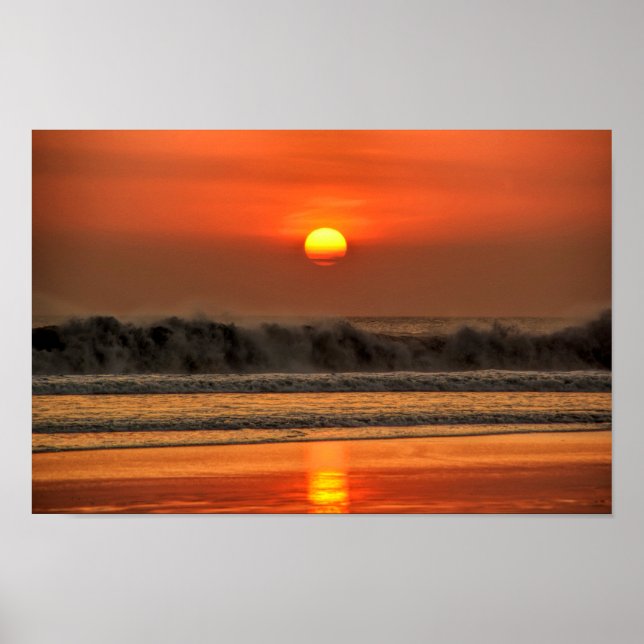 Sonnenuntergang am Strand Poster (Vorne)